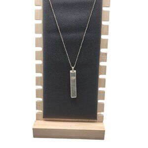 Tommy Long 925 Bar Pendant Necklace Navajo Signed TL Sterling 20" Italy Chain
